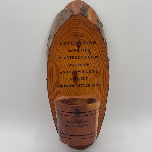 Great Smokey Mtns Wood Vine Planter from Forbidden Caverns Rustic Polished Wall - Picture 1 of 11
